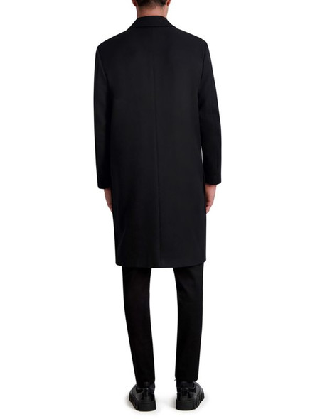 KARL LAGERFELD PARISWOOL-BLEND OVERCOAT - SIZE: MEN XL - BLACK