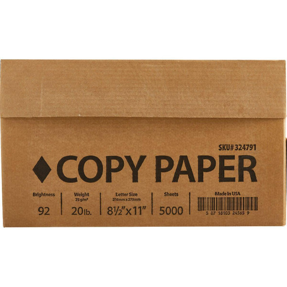 SIM SUPPLY STAPLES 8.5X11 20 LB WHITE COPIER PAPER, 5000 SHEETS 324791 - WHITE New