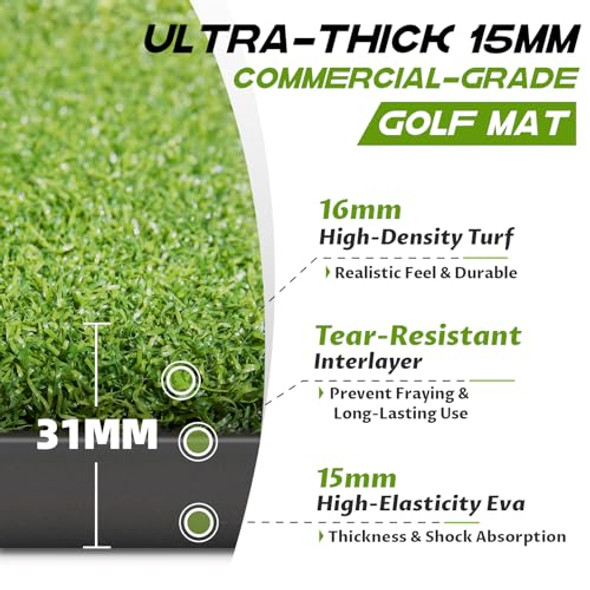 Bltend Golf Mat: 5x4ft & 5x5ft Heavy-Duty Golf Hitting Mats Practice Outdoor