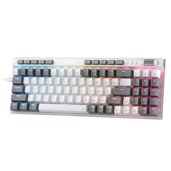 RED DRAGON REDRAGON K655 75% RGB WIRED MECHANICAL KEYBOARD - WHITE/GRAY