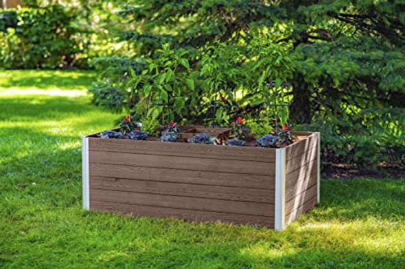Vita Urbana 3 Foot x 5 Foot Embossed Vinyl Keyhole Garden with Basket, VT17502 Vita Urbana 3 Foot x 5 Foot Embossed Vinyl Keyhole Garden with Basket, VT17502