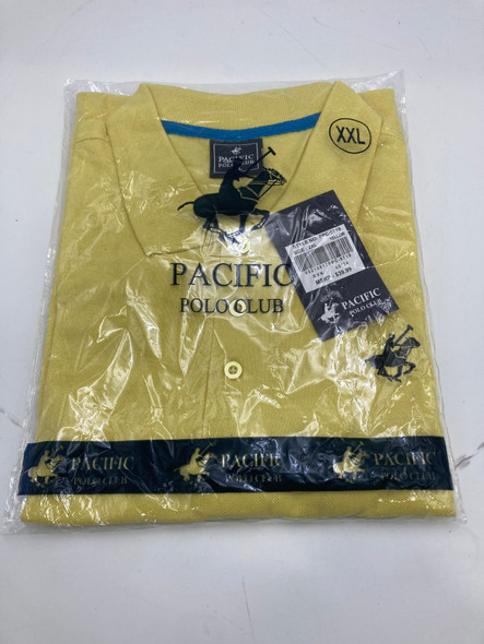 PACIFIC POLO CLUB MENS SHORT SLEEVE - SIZE: MEN 2XL - YELLOW New PACIFIC POLO CLUB MENS SHORT SLEEVE - SIZE: MEN 2XL - YELLOW New