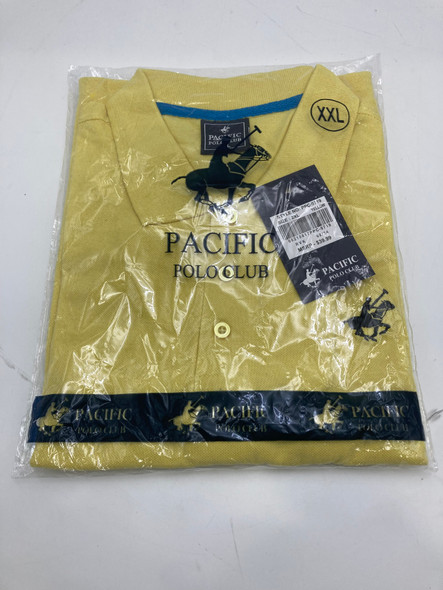 PACIFIC POLO CLUB MENS SHORT SLEEVE - SIZE: MEN 2XL - YELLOW New PACIFIC POLO CLUB MENS SHORT SLEEVE - SIZE: MEN 2XL - YELLOW New