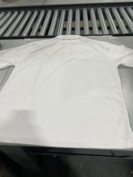 TIGER WOLF 3 BUTTON POLO SHIRT - SIZE: MEN XL - WHITE TIGER WOLF 3 BUTTON POLO SHIRT - SIZE: MEN XL - WHITE