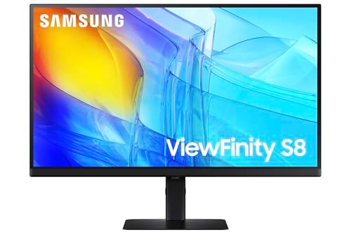 SAMSUNG 27-INCH VIEWFINITY S8 (S80D) 4K UHD HDR10 MONITOR LS27D802EANXGO - BLACK