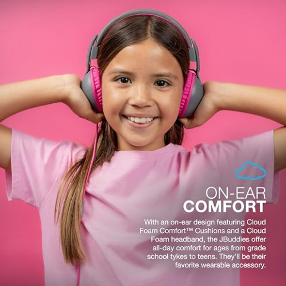 JLAB JBUDDIES STUDIO 2 WIRED KIDS HEADPHONES - BLACK/PINK - BLACK/PINK New JLAB JBUDDIES STUDIO 2 WIRED KIDS HEADPHONES - BLACK/PINK - BLACK/PINK New