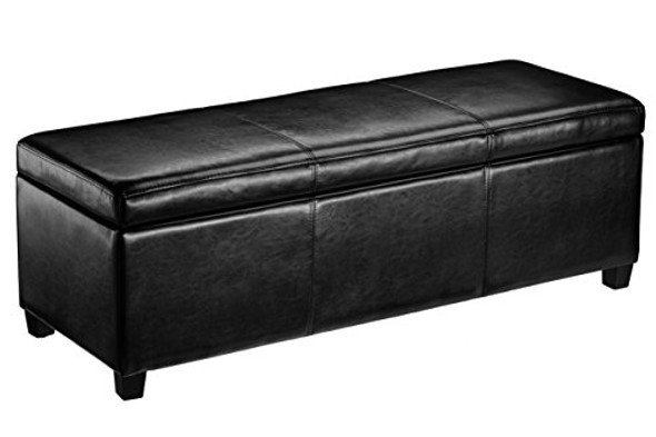 FIRST HILL FHW HRF1980 Upholstery Large Ottoman Faux Leather, Safety Hinge