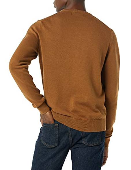 AMAZON ESSENTIALS MEN'S LONG-SLEEVE SWEATER, 100% COTTON, TOFFEE BROWN, LARGE New AMAZON ESSENTIALS MEN'S LONG-SLEEVE SWEATER, 100% COTTON, TOFFEE BROWN, LARGE New
