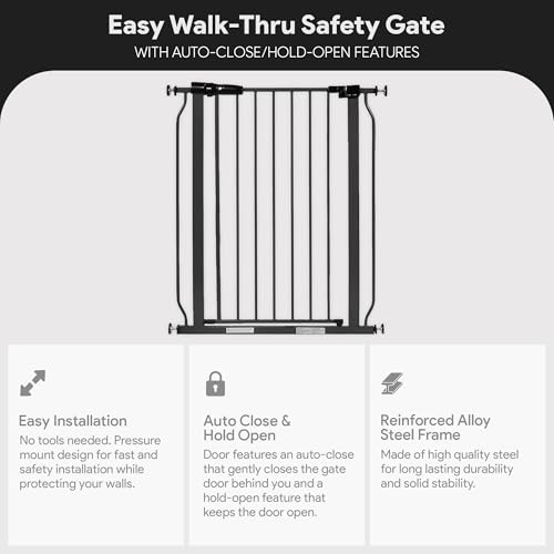 BalanceFrom Walk-Thru Safety Gate for Doorways Graphite BFSG-291433HH-GRP New
