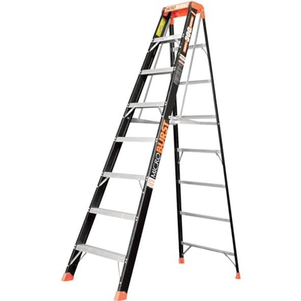 LITTLE GIANT LADDERS MICROBURST 8' STEPLADDER FIBERGLASS TYPE 1A 300LB - GRAY LITTLE GIANT LADDERS MICROBURST 8' STEPLADDER FIBERGLASS TYPE 1A 300LB - GRAY