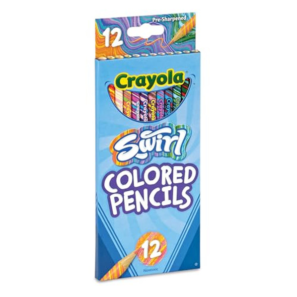 Crayola Swirl Colored Pencils for Kids, 12ct, Cute School Supplies, Ages 3+ New Crayola Swirl Colored Pencils for Kids, 12ct, Cute School Supplies, Ages 3+ New