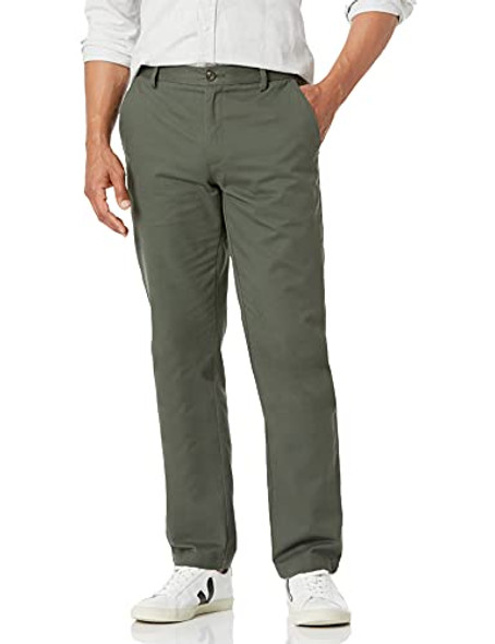 AMAZON ESSENTIALS MEN'S STRAIGHT-FIT WRINKLE-RESISTANT PANT 42W X 28L - OLIVE New AMAZON ESSENTIALS MEN'S STRAIGHT-FIT WRINKLE-RESISTANT PANT 42W X 28L - OLIVE New