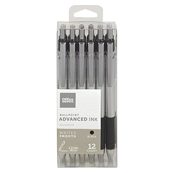 Office Depot Advanced Ink Retractable Ballpoint Pens, Pack Of 12 New Office Depot Advanced Ink Retractable Ballpoint Pens, Pack Of 12 New