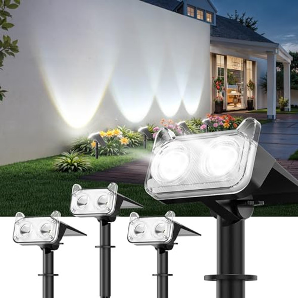 LETMY Solar Spot Lights Outdoor Waterproof with Bigger LED 4 Pack TSL003 - White LETMY Solar Spot Lights Outdoor Waterproof with Bigger LED 4 Pack TSL003 - White