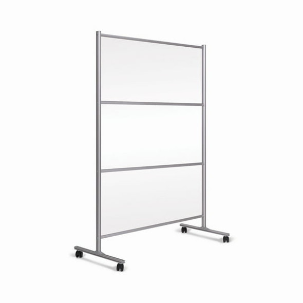 MasterVision Protector Mobile Glass Panel Divider 49 x 22 x 69 Clear/Aluminum New MasterVision Protector Mobile Glass Panel Divider 49 x 22 x 69 Clear/Aluminum New