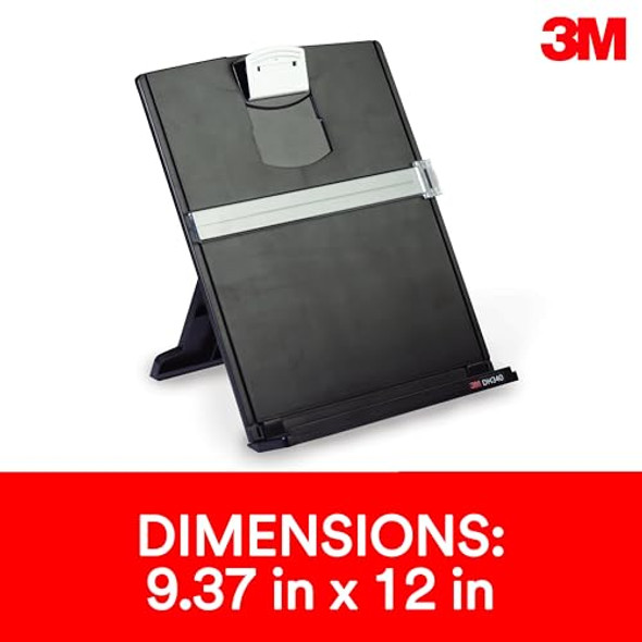 3M Desktop Document Holder Copy Holder Adjustable Clip Holds Portrait - BLACK 3M Desktop Document Holder Copy Holder Adjustable Clip Holds Portrait - BLACK