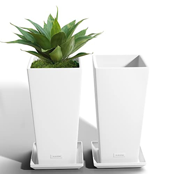 Elevens Outdoor Planter Larger Flower Pots Indoor Taper Garden V-Shape Tall