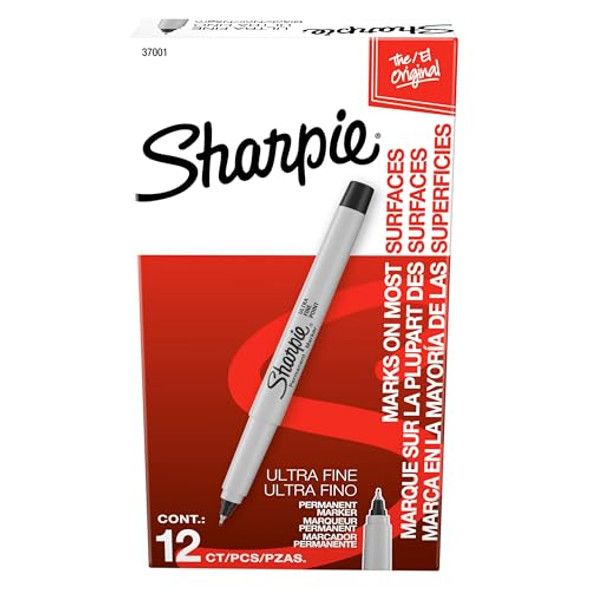 Sharpie Permanent Markers Ultra Fine Tip Markers Set Quick Drying 12 Count Black New Sharpie Permanent Markers Ultra Fine Tip Markers Set Quick Drying 12 Count Black New