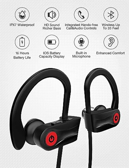 Otium Bluetooth Earbuds Wireless Headphones Bluetooth Headphones - Black Otium Bluetooth Earbuds Wireless Headphones Bluetooth Headphones - Black