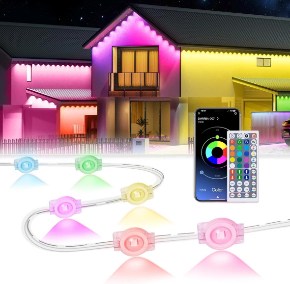 MULIVID 150FT PERMANENT OUTDOOR LIGHTS SMART RGB REMOTE APP CONTROL. MULIVID 150FT PERMANENT OUTDOOR LIGHTS SMART RGB REMOTE APP CONTROL.