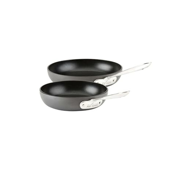 ALL-CLAD HA1 HARD ANODIZED NON STICK FRY PAN 2 PIECE 8 10 INCH BLACK New ALL-CLAD HA1 HARD ANODIZED NON STICK FRY PAN 2 PIECE 8 10 INCH BLACK New