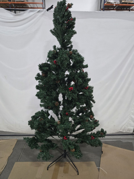 GENERIC CHRISTMAS TREE WITH PINE CONES AND BERRIES 2.1M (6.89FT) - GREEN