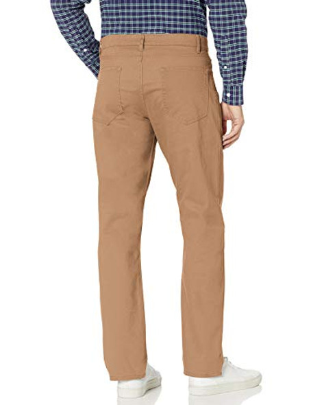 AMAZON ESSENTIALS MEN'S PANTS, RELAXED, 5-POCKETS, TWILL 31W X 30L - DARK KHAKI New AMAZON ESSENTIALS MEN'S PANTS, RELAXED, 5-POCKETS, TWILL 31W X 30L - DARK KHAKI New