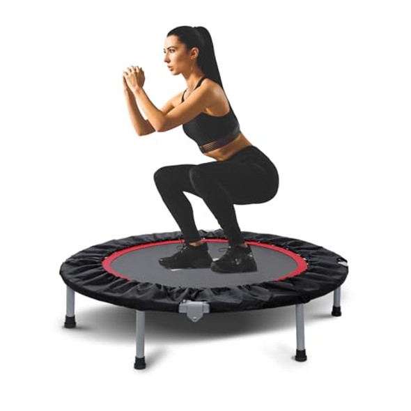 BCAN 40" Foldable Mini Trampoline Fitness Trampoline with Safety Pad BCAN 40" Foldable Mini Trampoline Fitness Trampoline with Safety Pad