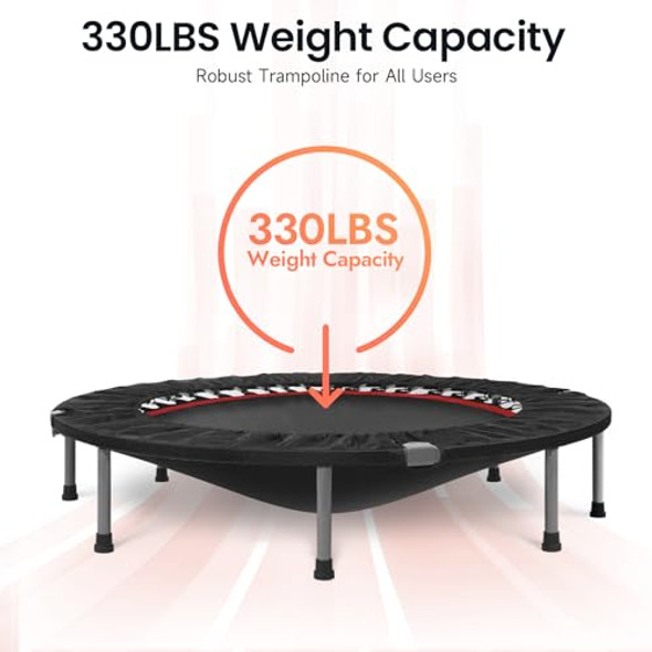 BCAN 40" Foldable Mini Trampoline Fitness Trampoline with Safety Pad BCAN 40" Foldable Mini Trampoline Fitness Trampoline with Safety Pad