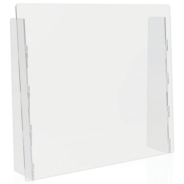 DEFLECTO COUNTER TOP BARRIER WITH FULL SHIELD, ACRYLIC, 2 UNITS/CARTON, CLEAR New