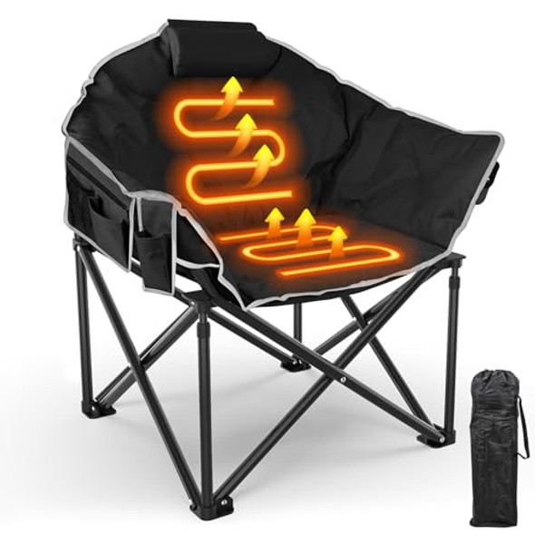 SLENDOR OVERSIZED HEATED CAMPING CHAIR PADDED HEATED CHAIRS OUTDOOR SPORTS- BLUE SLENDOR OVERSIZED HEATED CAMPING CHAIR PADDED HEATED CHAIRS OUTDOOR SPORTS- BLUE