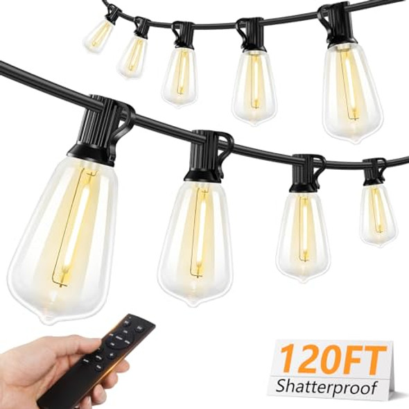 Brightever 120FT LED Outdoor String Lights with Remote, Patio Lights Waterproof Brightever 120FT LED Outdoor String Lights with Remote, Patio Lights Waterproof
