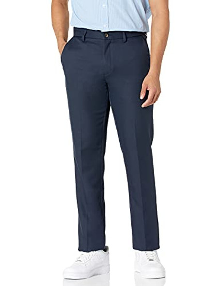 AMAZON ESSENTIALS SLIM-FIT FLAT-FRONT DRESS PANT MEN 40X32 NAVY New AMAZON ESSENTIALS SLIM-FIT FLAT-FRONT DRESS PANT MEN 40X32 NAVY New