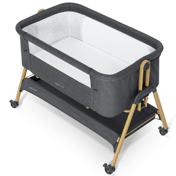 ANGELBLISS BABY BASSINET BEDSIDE SLEEPER EASY FOLDING BEDSIDE CRIB - DARK GRAY ANGELBLISS BABY BASSINET BEDSIDE SLEEPER EASY FOLDING BEDSIDE CRIB - DARK GRAY