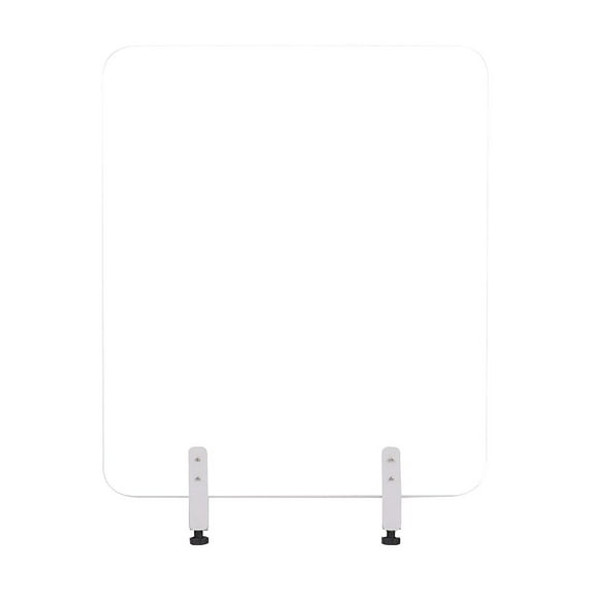 MASTERVISION PROTECTOR SERIES FRAMELESS GLASS DESKTOP DIVIDER - CLEAR/ALUMINUM New MASTERVISION PROTECTOR SERIES FRAMELESS GLASS DESKTOP DIVIDER - CLEAR/ALUMINUM New