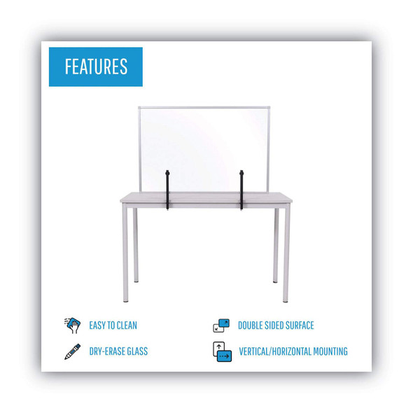 MASTERVISION PROTECTOR SERIES GLASS ALUMINUM DESKTOP DIVIDER, 35.4 X 0.16 X 23.6 New MASTERVISION PROTECTOR SERIES GLASS ALUMINUM DESKTOP DIVIDER, 35.4 X 0.16 X 23.6 New