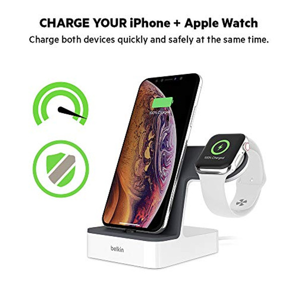 BELKIN MAGNETIC 2-IN-1 LIGHTNING CHARGING DOCK FOR APPLE IPHONE AND WATCH BLACK BELKIN MAGNETIC 2-IN-1 LIGHTNING CHARGING DOCK FOR APPLE IPHONE AND WATCH BLACK