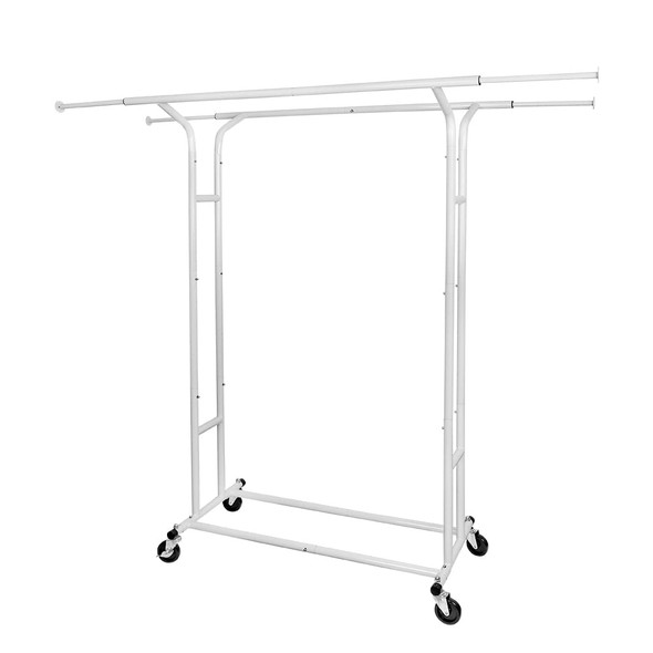 FISHAT HEAVY DUTY DOUBLE ROD CLOTHES RACK - WHITE FISHAT HEAVY DUTY DOUBLE ROD CLOTHES RACK - WHITE