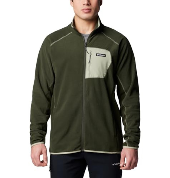 Columbia mens Outdoor Tracks Full Zip Ii - Size: Men Large - Greenscape/Safari New