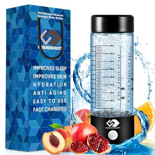 KOSMOKNOTT HYDROGEN WATER BOTTLE GENERATOR – 3500 PPB H2BOTTLEBLK BLACK KOSMOKNOTT HYDROGEN WATER BOTTLE GENERATOR – 3500 PPB H2BOTTLEBLK BLACK