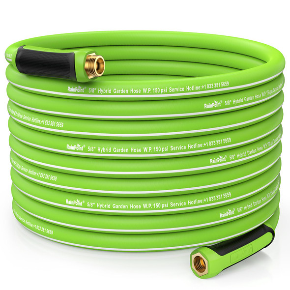 RAINDOT GARDEN HOSE 100FT, SWIVEL HANDLE, FLEXIBLE, 5/8" MALE TO FEMALE - GREEN