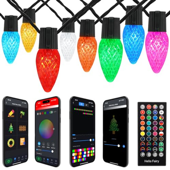GEMECE SMART C9 CHRISTMAS OUTDOOR LIGHTS 99FT 150 LEDS RGB STRING LIGHTS GEMECE SMART C9 CHRISTMAS OUTDOOR LIGHTS 99FT 150 LEDS RGB STRING LIGHTS