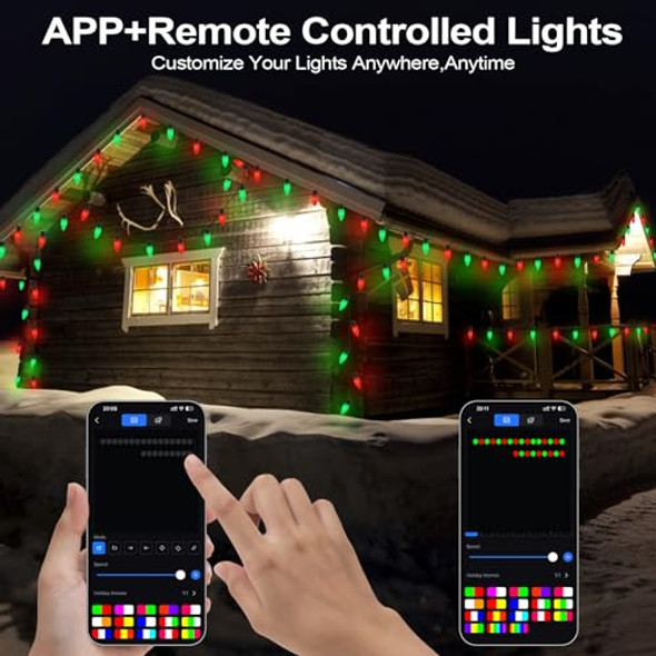 GEMECE SMART C9 CHRISTMAS OUTDOOR LIGHTS 99FT 150 LEDS RGB STRING LIGHTS GEMECE SMART C9 CHRISTMAS OUTDOOR LIGHTS 99FT 150 LEDS RGB STRING LIGHTS