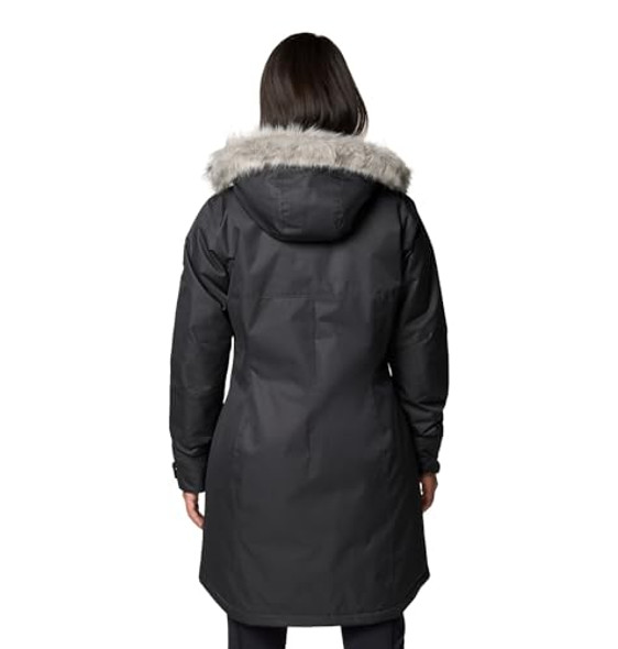 179975 Columbia Women's Suttle Mountain Long Insulated Jacket, Black, XS New