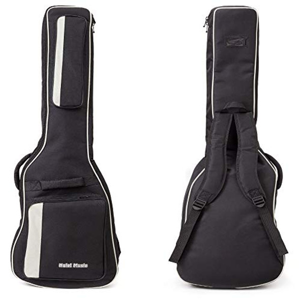 HOLA! MUSIC ELECTRIC GUITAR GIG BAG, DELUXE SERIES 15MM PADDING - BLACK WHITE HOLA! MUSIC ELECTRIC GUITAR GIG BAG, DELUXE SERIES 15MM PADDING - BLACK WHITE