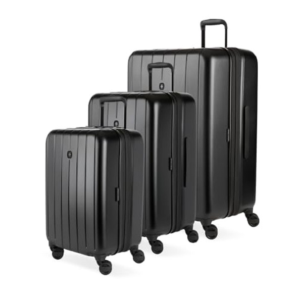 SWISSGEAR WANDERLUST LUGGAGE SPINNER 3-PIECE SET (20/24/28) 8092 - BLACK New SWISSGEAR WANDERLUST LUGGAGE SPINNER 3-PIECE SET (20/24/28) 8092 - BLACK New