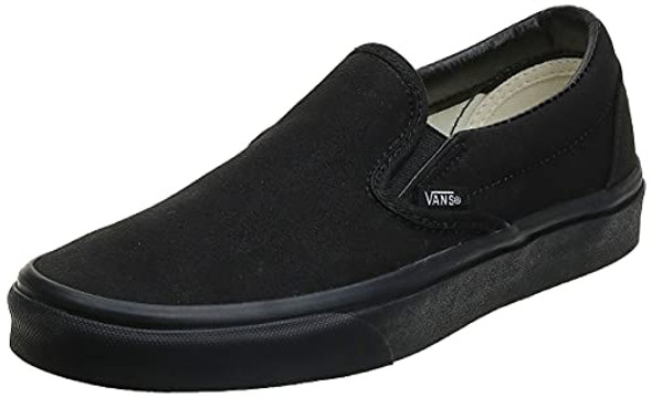VANS UNISEX CLASSIC SLIP-ON - SIZE: MEN 8.5 WOMEN 10 - BLACK/BLACK VANS UNISEX CLASSIC SLIP-ON - SIZE: MEN 8.5 WOMEN 10 - BLACK/BLACK