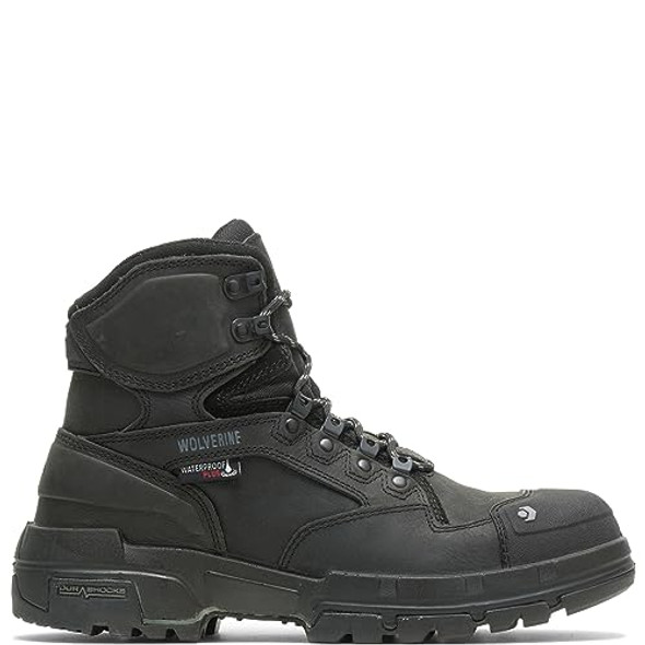 WOLVERINE MEN'S LEGEND 6 INCH WATERPROOF BOOT SHOE BLACK/YELLOW SIZE 10