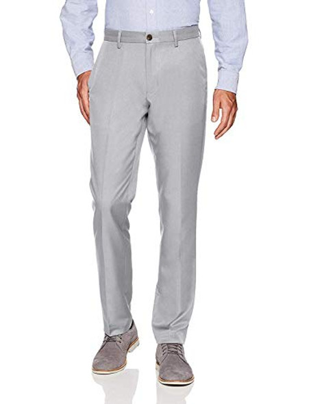 Amazon Essentials Men's Slim-Fit Flat-Front Light Gray Dress Pant 34X33 New Amazon Essentials Men's Slim-Fit Flat-Front Light Gray Dress Pant 34X33 New