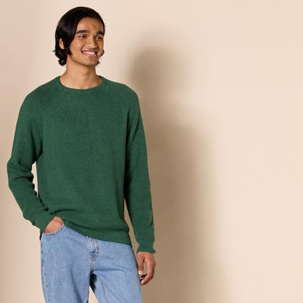 AMAZON ESSENTIALS MEN'S LONG-SLEEVE SOFT TOUCH CREWNECK SWEATER GREEN SIZE XL New AMAZON ESSENTIALS MEN'S LONG-SLEEVE SOFT TOUCH CREWNECK SWEATER GREEN SIZE XL New